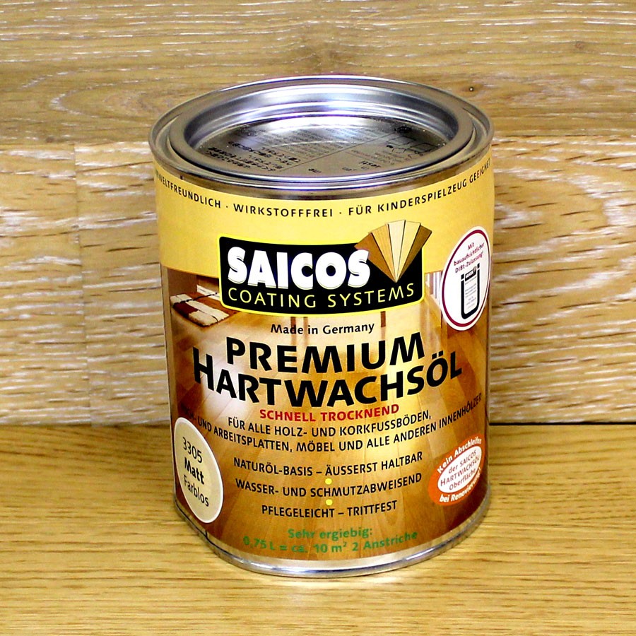 Масло с твердым воском с ускоренным временем высыхания «Saicos Premium Hartwachsol» (Германия)